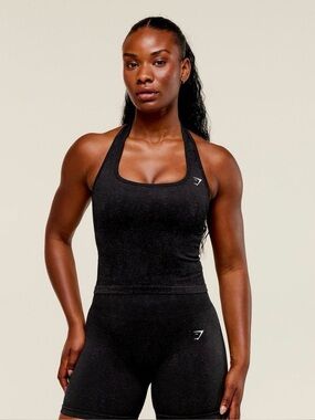 Gymshark Black Seamless Scoop-Neck Sports Bra